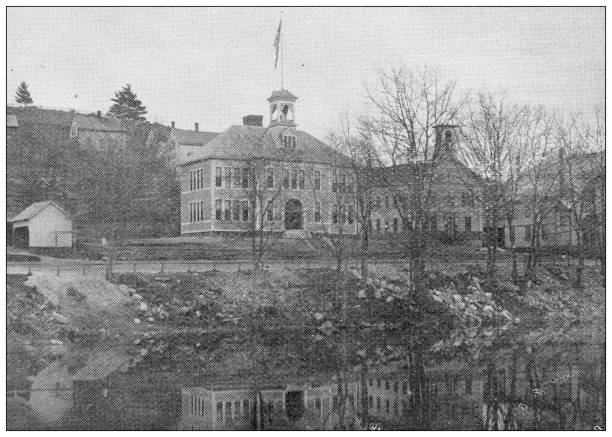 istock Antique image of Hampden County, Massachusetts: Bondsville school 1807711581
