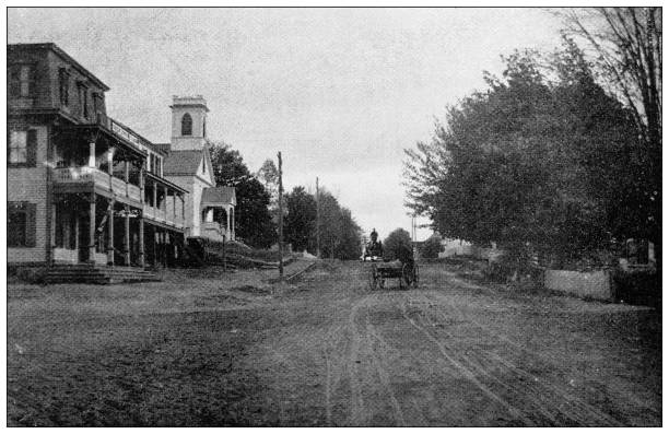 istock Antique image of Hampden County, Massachusetts: Three Rivers, Baptist Church 1807716788