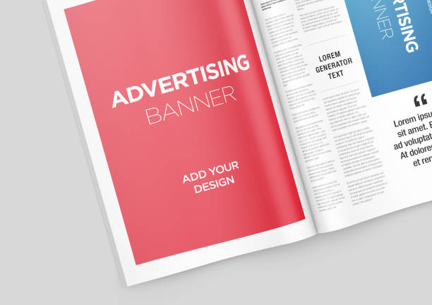 istock Newspaper Advertising Magazine Brochure Mockup 3D Rendering 1807719127