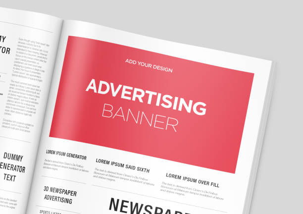istock Newspaper Advertising Magazine Brochure Mockup 3D Rendering 1807720161