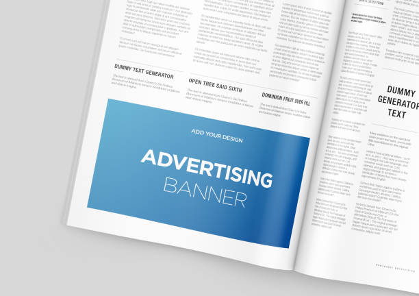 istock Newspaper Advertising Magazine Brochure Mockup 3D Rendering 1807720169