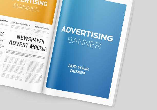 istock Newspaper Advertising Magazine Brochure Mockup 3D Rendering 1807720174