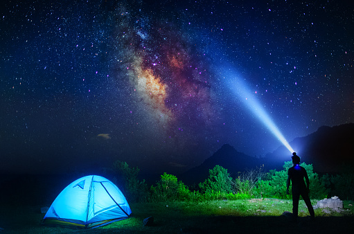 Camping under the starry sky