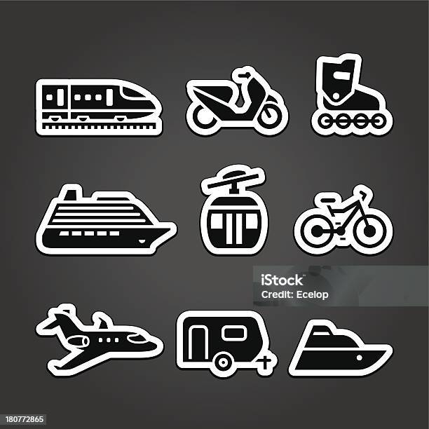 Ilustración de Conjunto De Iconos Simple De Transporte y más Vectores Libres de Derechos de Andar en bicicleta - Andar en bicicleta, Avión, Avión de pasajeros