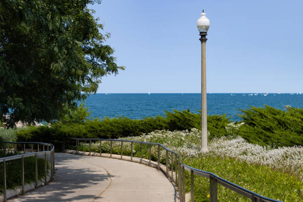 istock Beautiful Chicago Lakefront Trail Empty during the Summer along Lake Michigan 1807731961