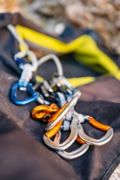 istock Mountain Climbing Equipment On The Mountain 1807734765