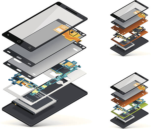 Isometric smartphone cutaway – Vektorgrafik