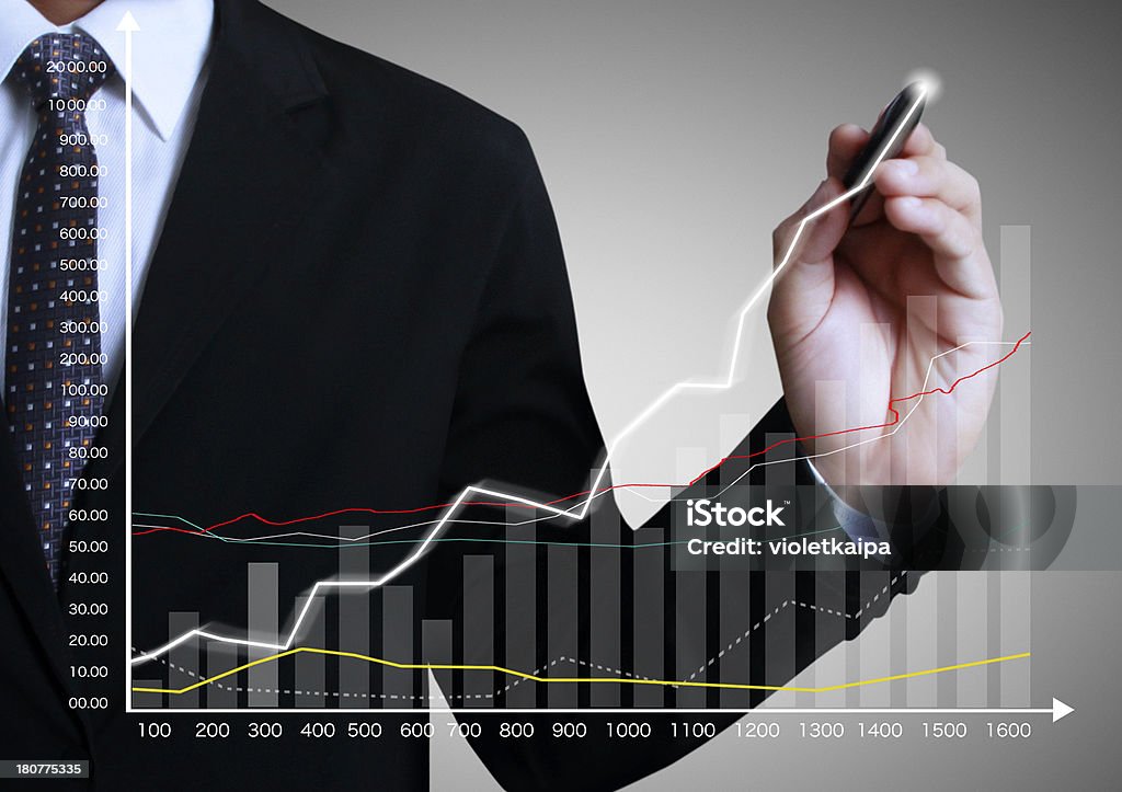 Zeichnen ein Diagramm - Lizenzfrei Aktienschein Stock-Foto