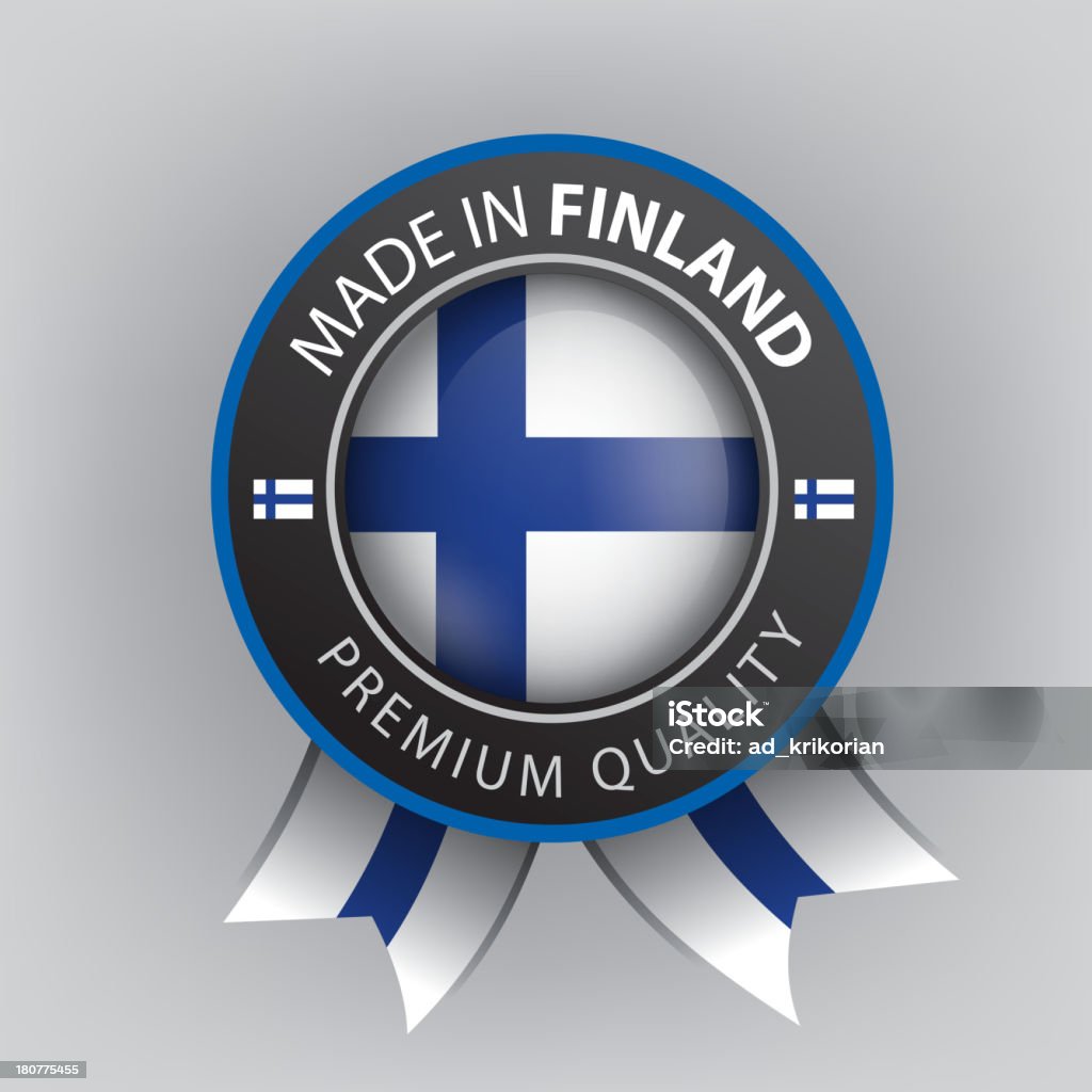 Wykonane w Finlandii, Uszczelka, Flag, (wektorowe) - Grafika wektorowa royalty-free (Aprobować)