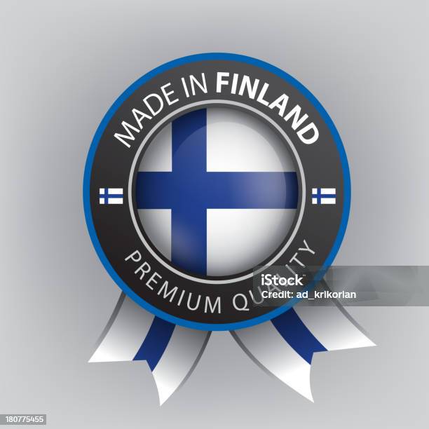 Wykonane W Finlandii Uszczelka Flag - Stockowe grafiki wektorowe i więcej obrazów Aprobować - Aprobować, Biały, Broszka