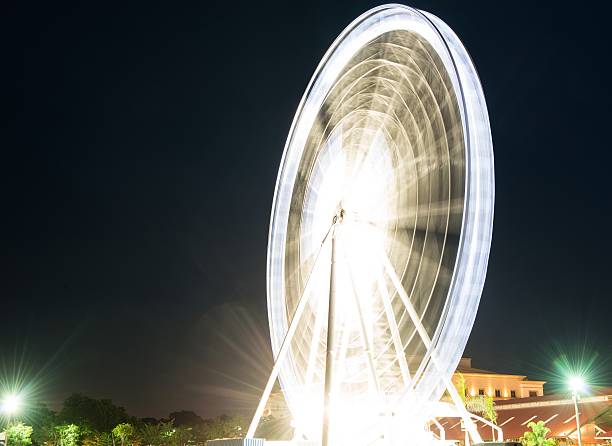 istock Fairy wheel in an amusement park during night time 180776132