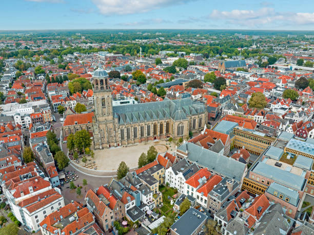 istock Aerial from the historical town Deventer in the Netherlands 1807772402