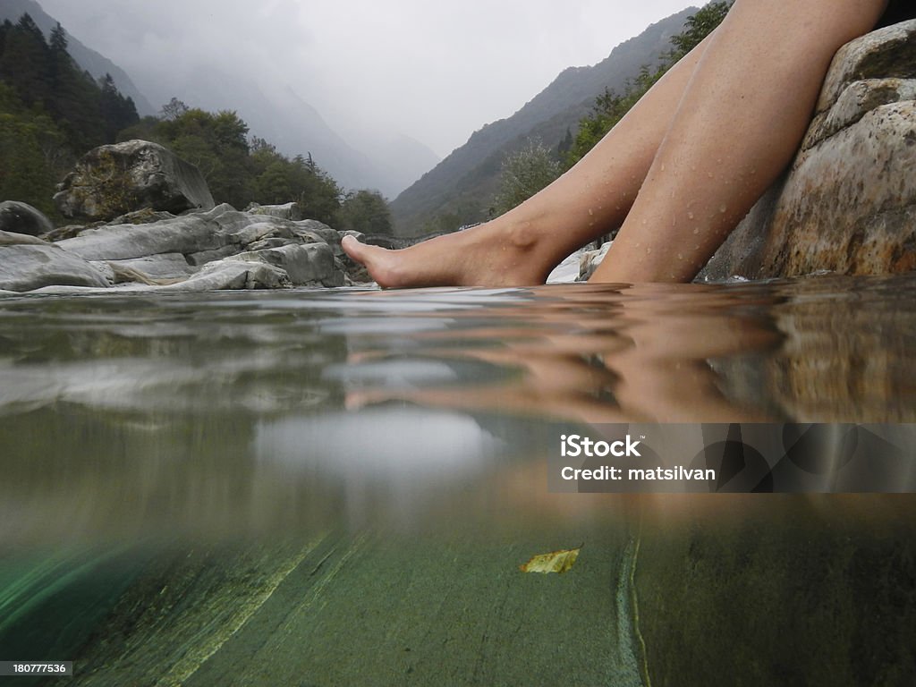 Füße auf das Wasser - Lizenzfrei Unterwasseraufnahme Stock-Foto