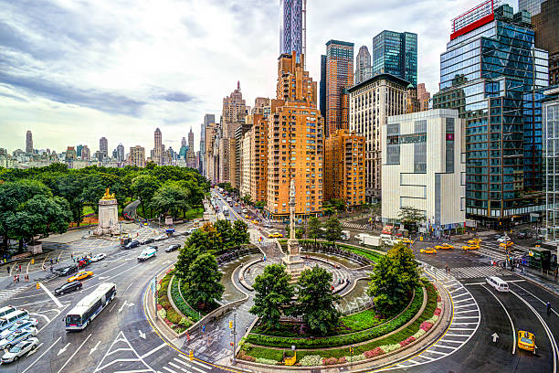 new york círculo de colombo - new york city new york state skyline city imagens e fotografias de stock
