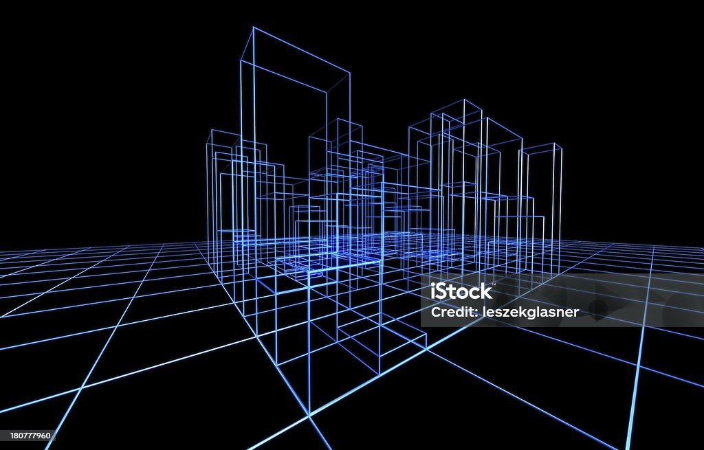 Wire frame apresentação de arquitetura - Foto de stock de Modelo Wire Frame royalty-free