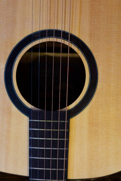 istock Close-up view down onto  acoustic guitar 1807809363