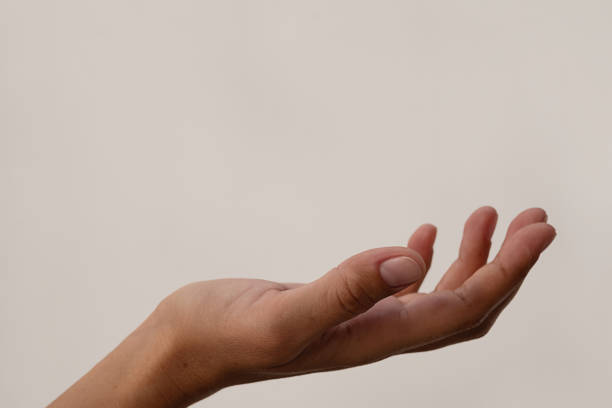 istock Empty tanned females hand, close up. 1807825270