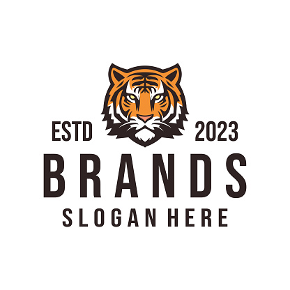 tiger mascot vintage vector stock illustration