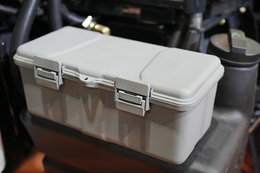 White plastic tool box