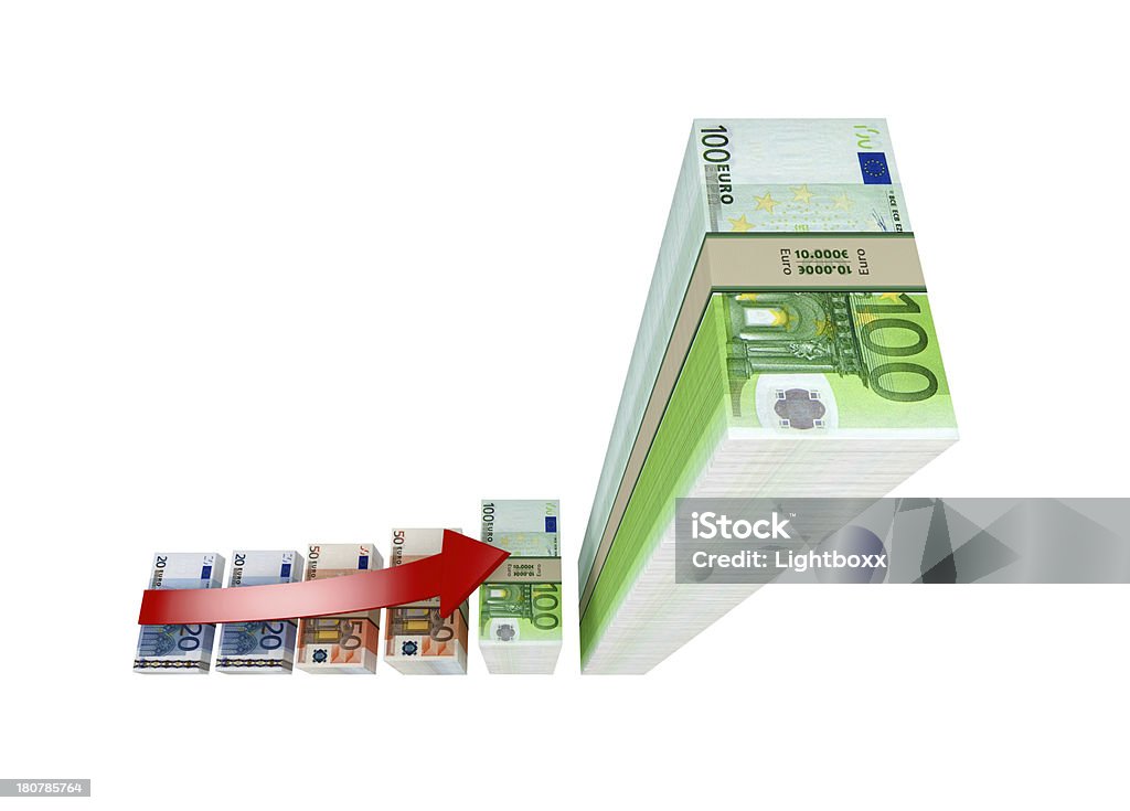 Business graph из евро банкноты - Стоковые фото Абстрактный роялти-фри