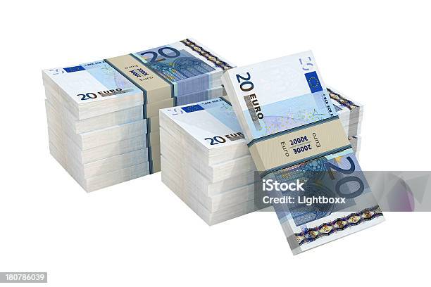 バンドル 20 ユーロ Banknotes - ユーロ貨幣のストックフォトや画像を多数ご用意 - ユーロ貨幣, 積み重なる, 紙幣