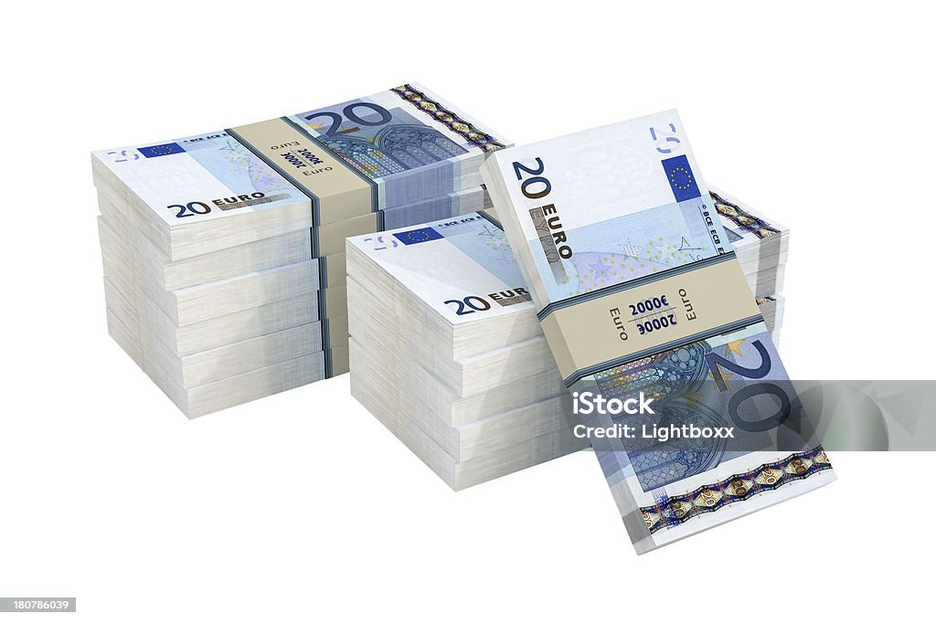 Pacote de notas de 20 euros - Foto de stock de Moeda da União Europeia royalty-free