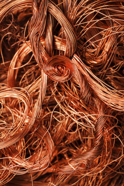 istock Scrap copper wire fibers as a background. 1807883206