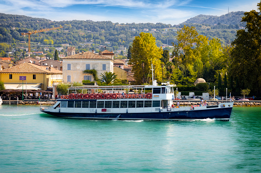 Holidays in Italy  - the ferry departs from the tourist town of Bardolino on Lake Garda