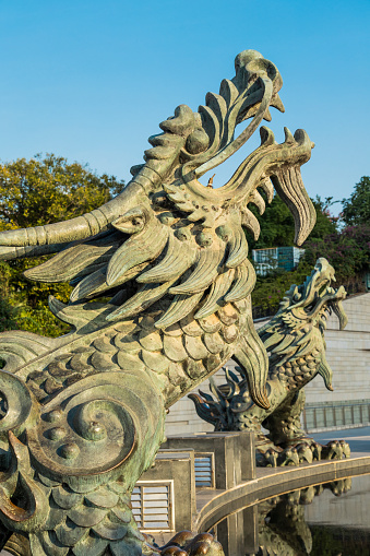 Dragon; on the roof of shrine...