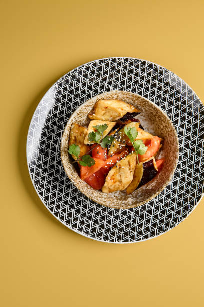 istock Top View of Crispy Eggplant Salad 1807891099