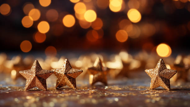 istock Holiday Shimmer: Golden Stars and Festive Lights 1807904119
