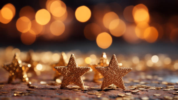 istock Holiday Shimmer: Golden Stars and Festive Lights 1807907521