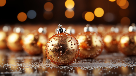 Golden Glitter: Sparkle and Shine of Christmas Baubles