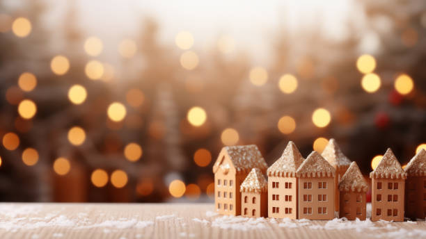 istock Miniature Snowy Town with Warm Holiday Lights 1807917839