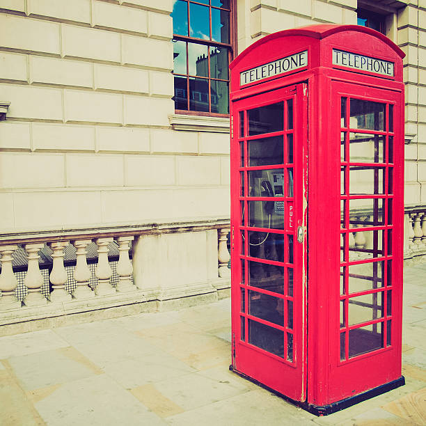 istock Retro look London telephone box 180791932