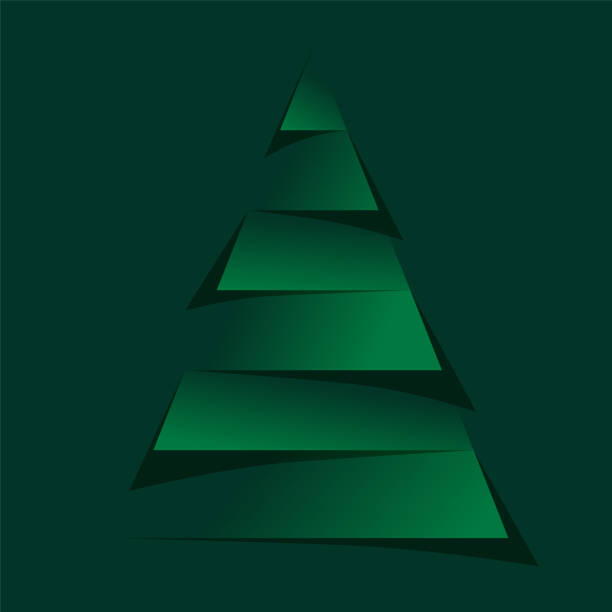 istock Vector illustration of abstract Christmas tree on a green background. 1807922291