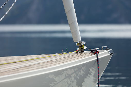 Bow of a small luxury sailing boat