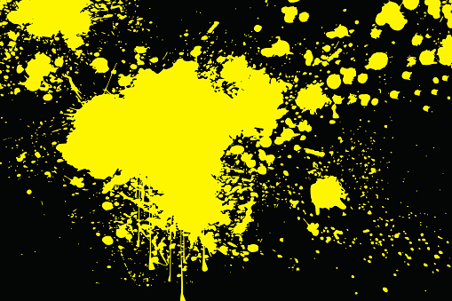 Yellow splash watercolor black background