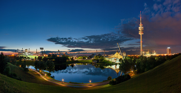 Munich Olympic Park in the blue hour