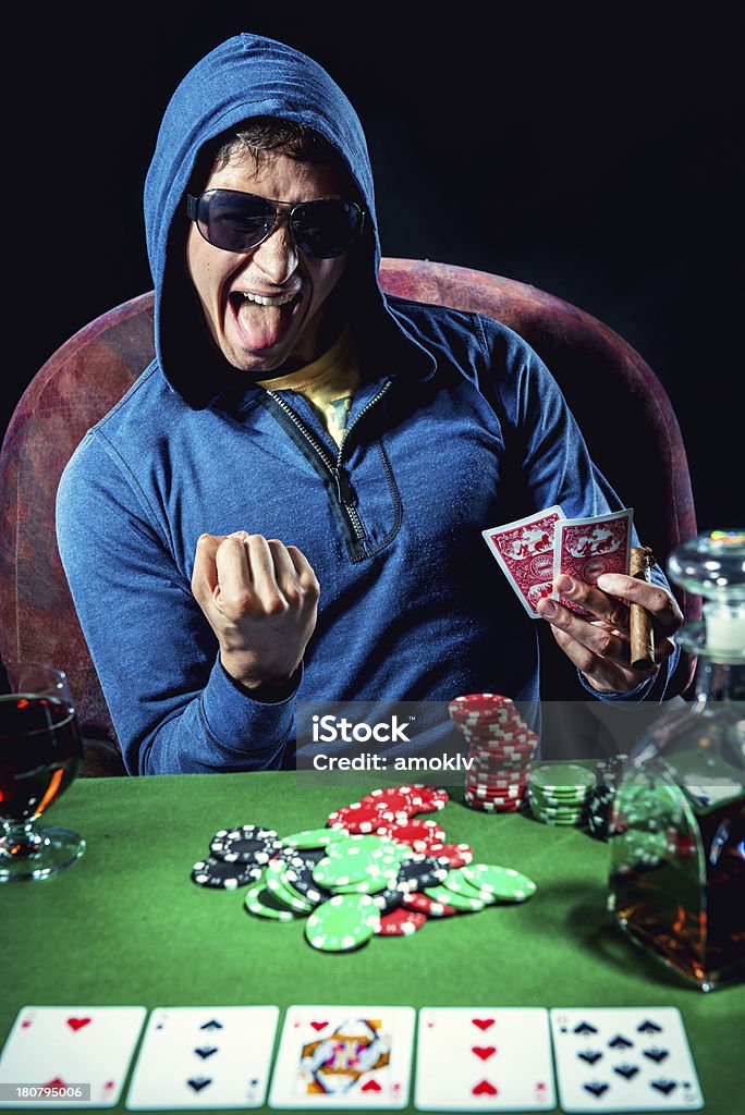 Poker player - Lizenzfrei Alkoholisches Getränk Stock-Foto