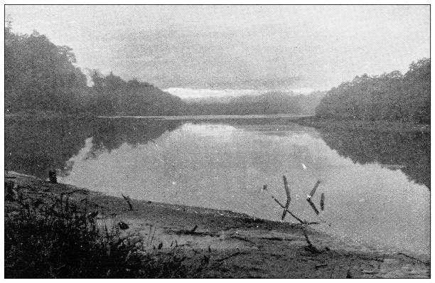 istock Antique image of Hampden County, Massachusetts: Sundown on the Chicopee 1807974728