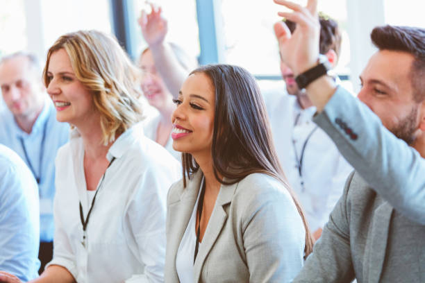 istock Group of business people at conference 1807980628