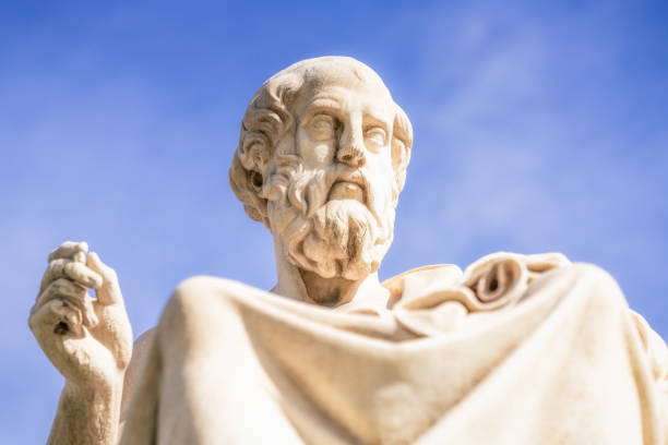 Plato statue close up A front view close up of the marble statue of the ancient Greek philosopher Plato, located outside the Academy of Athens.

The statue was completed in 1885 by Leonidas Drosis. platonic solids stock pictures, royalty-free photos & images
