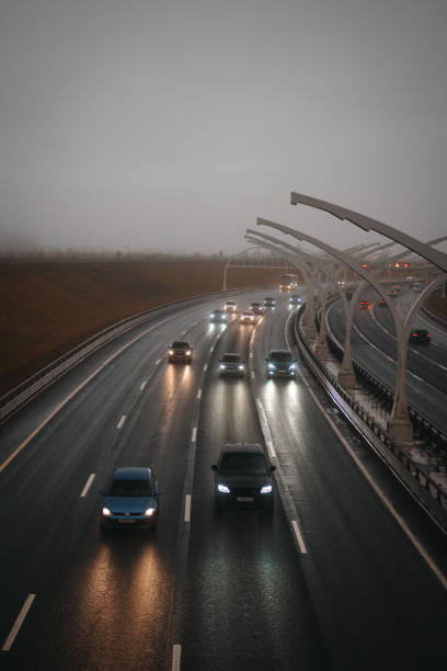 istock Motorway in the fog 1808000314