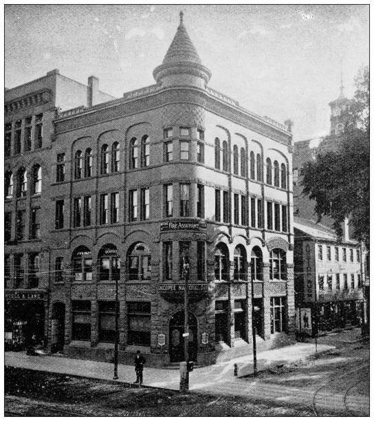 istock Antique image of Hampden County, Massachusetts: Chicopee Bank, Springfield 1808010786