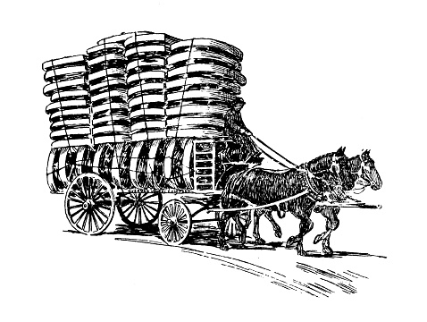 Antique image of Hampden County, Massachusetts: Wheels cart