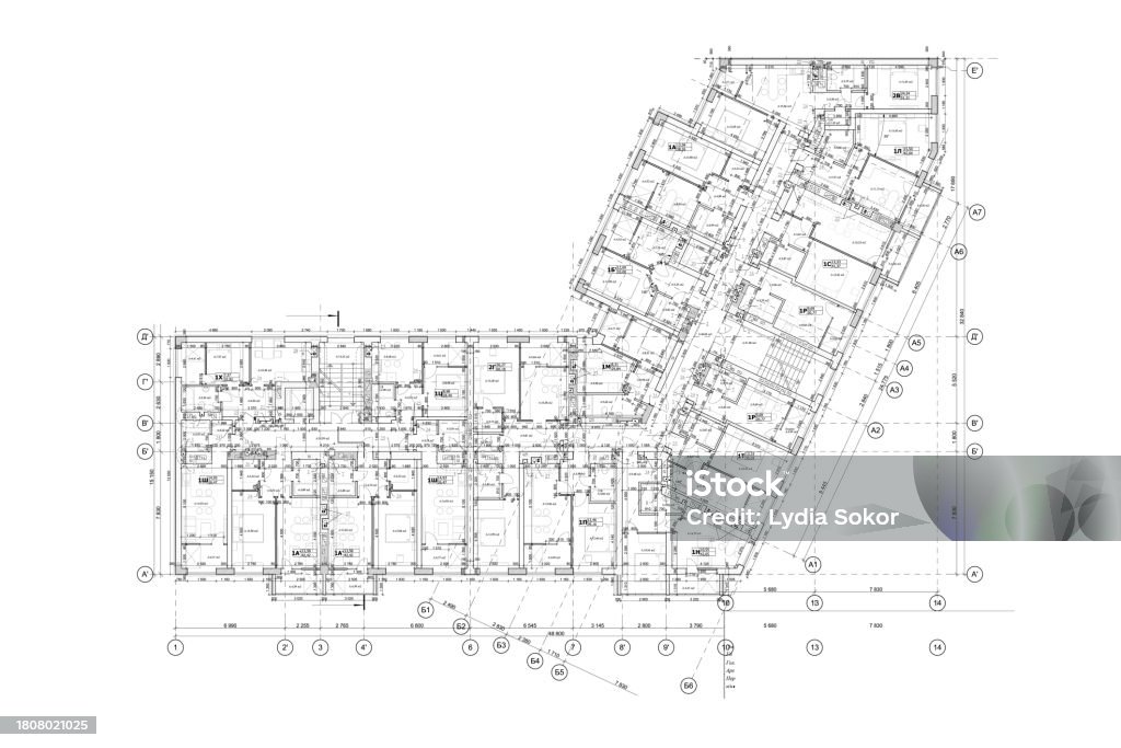 Vector Building Plan Vector Architectural Project Of A Multistory Building Floor Plan Stock ...