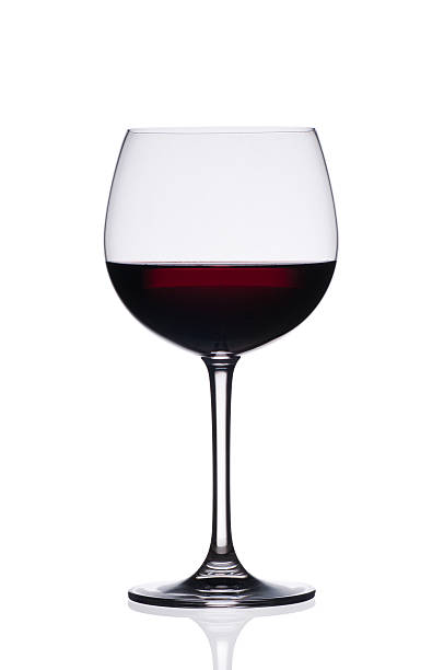istock Red wine glass isolated on white background 180803098
