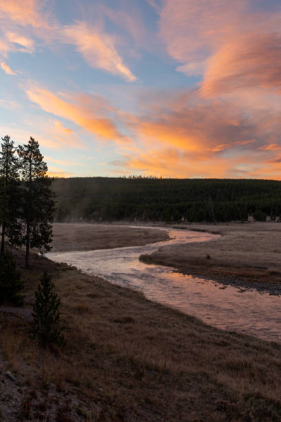 istock Sunrise over river in Yellowstone National Park 1808034704