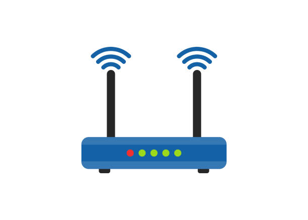 istock Modem with wifi signal flat vector icon, Wifi router icon for apps and websites 1808042752